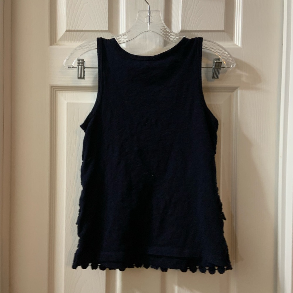 J.Crew Navy Blue Tiered Dot Tank Top Size Small - Picture 6 of 7